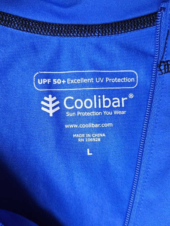 Coolibar Lawai Ruche Swim Shirt Dress Coverup UPF 50+ Blue Large L Beach Outdoor - Picture 2 of 9